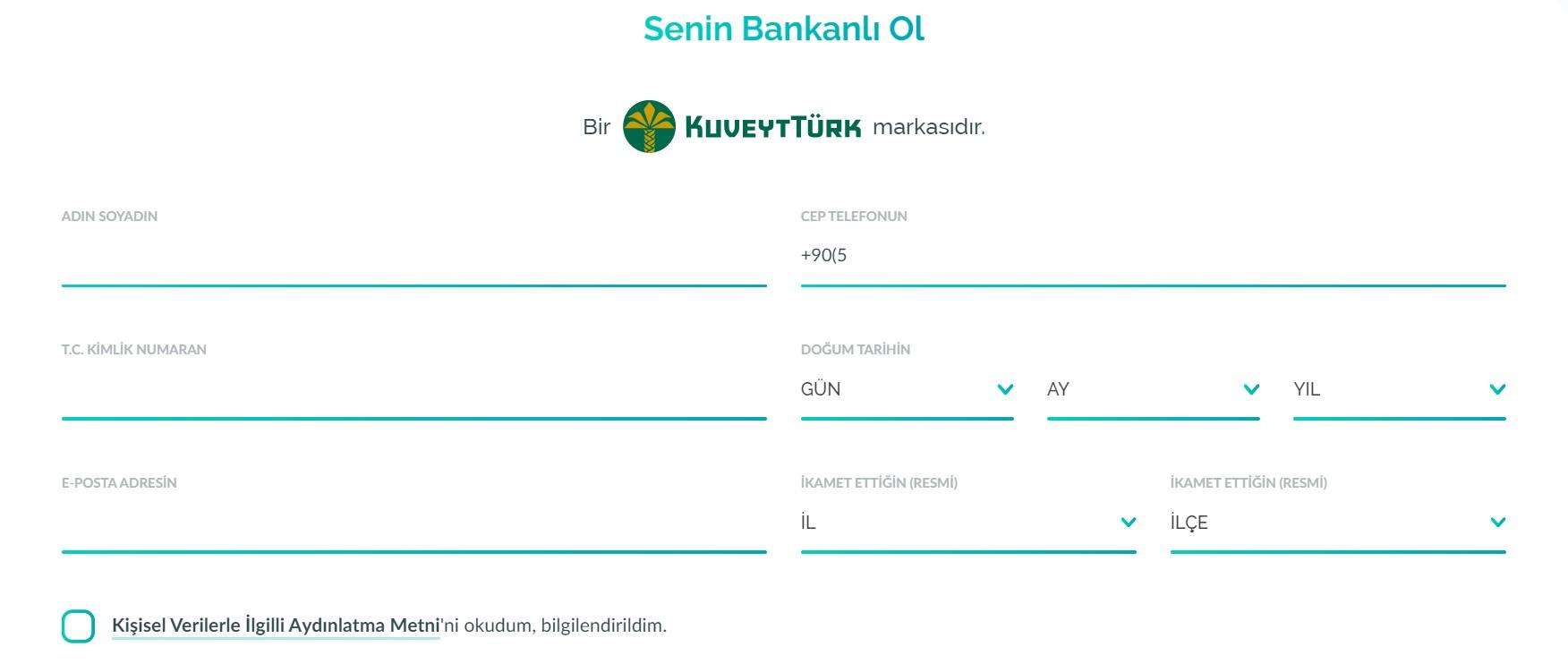 senin bankan internetten hesap açma başvuru