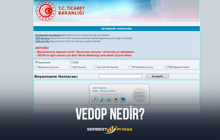 VEDOP – VEDOP Nedir? VEDOP Beyanname Sorgulama