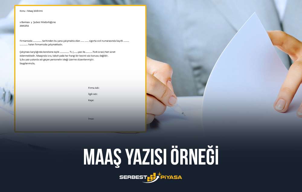 maaş yazısı örneği